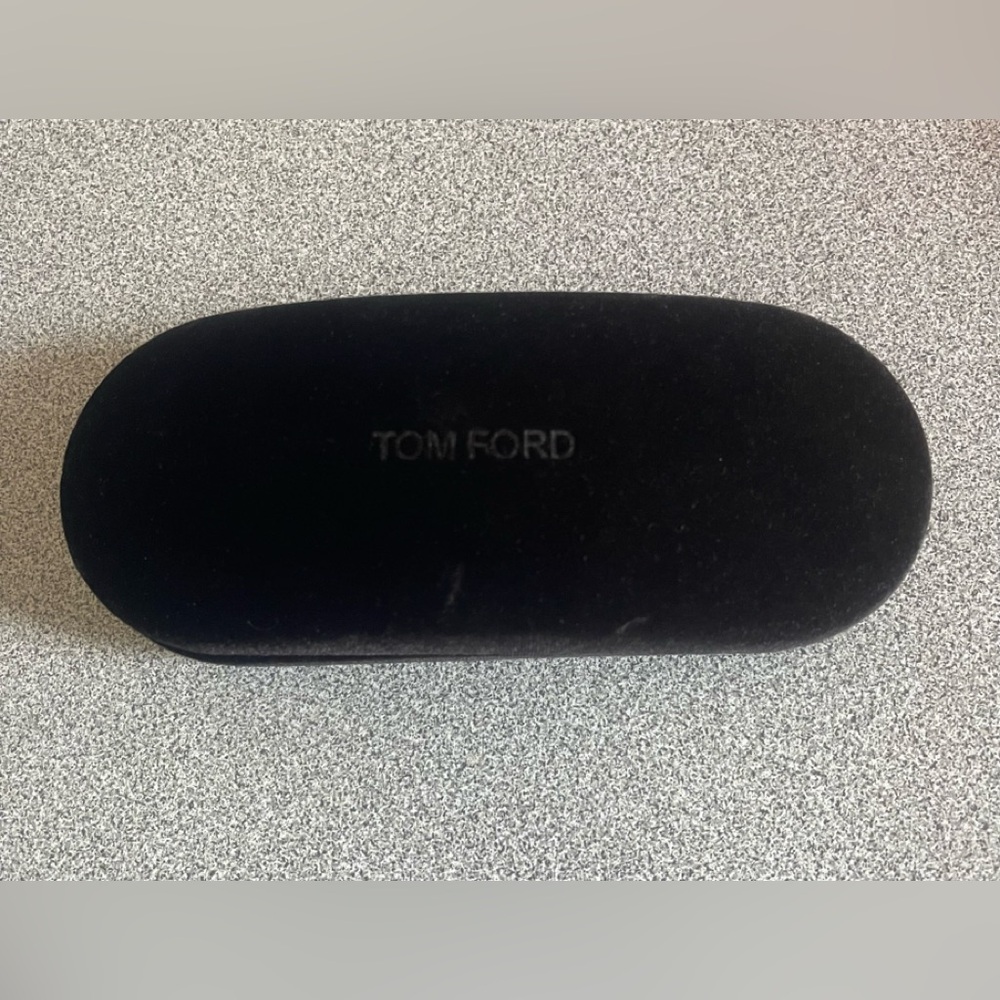 Tom Ford Brown Velvet Hard Clam Eyeglass Case